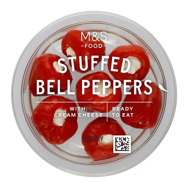 M&S bell peppers stuffed with cream cheese 120g, imported from the UK