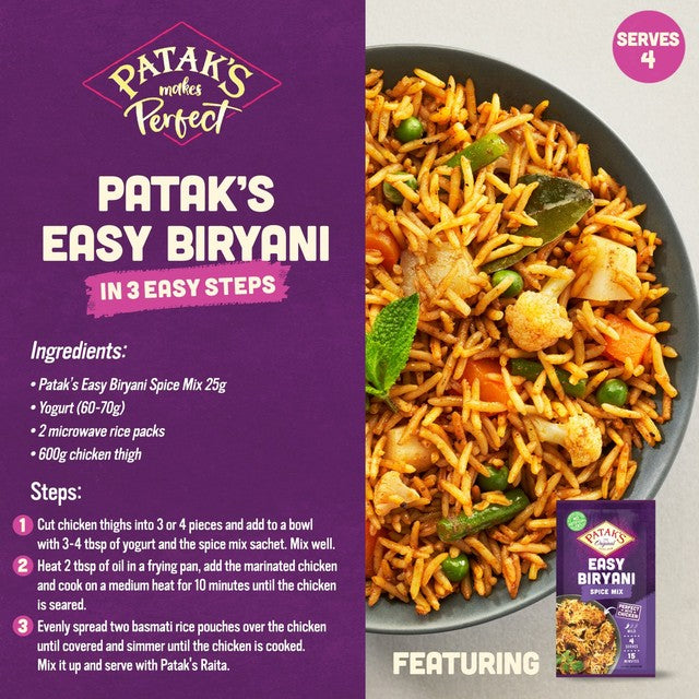 Pataks easy biriyani spice mix, UK version
