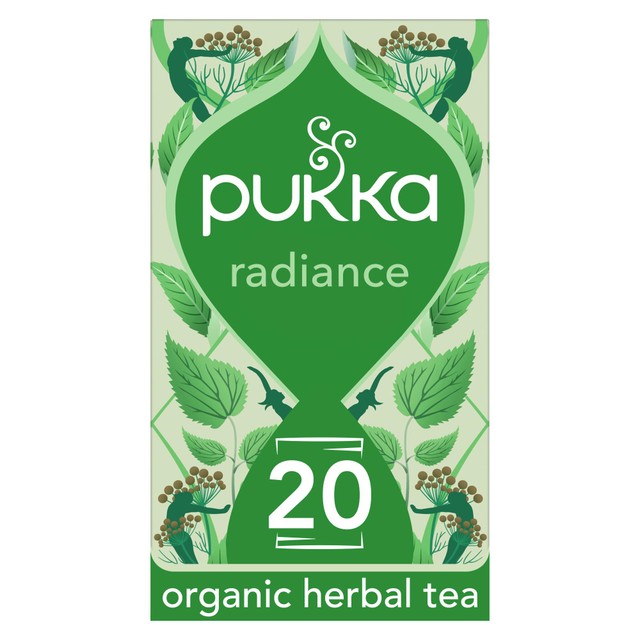 Pukka Organic Radiance Tea Herbal 20 tea bags, imported from the UK