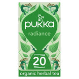 Pukka Organic Radiance Tea Herbal 20 tea bags, imported from the UK