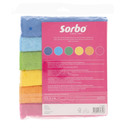 M&S Sorbo Mikrofiberkluter Regnbue Multifunksjons Rengjøringskluter 40x40cm 6 stk- Kjøp online hos McGrocer