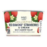 M&S strawberries and cream yogurt 150g, imported from the UK