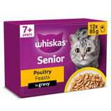 Whiskas senior cat food pouches poultry feasts in gravy 12 x 85g (British brand)