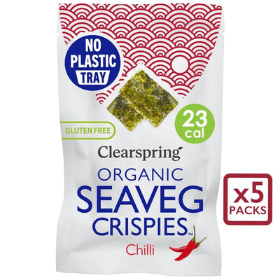 M&S Clearspring Organic Seaveg Crispies Multipack Chilli Savoury Snack 5 x 4g- Buy online at McGrocer