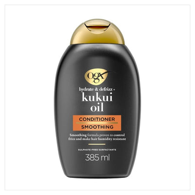 Après-shampoing OGX Hydratation et Anti-frisottis à l'huile de Kukui à pH équilibré formule lissante 385ml