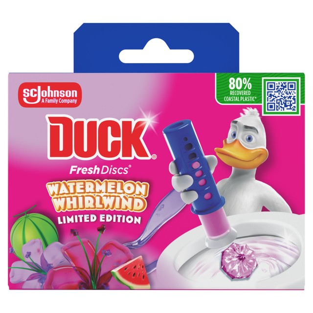 Toilet Duck Fresh Discs Watermelon Whirlwind toilet freshener (British brand)