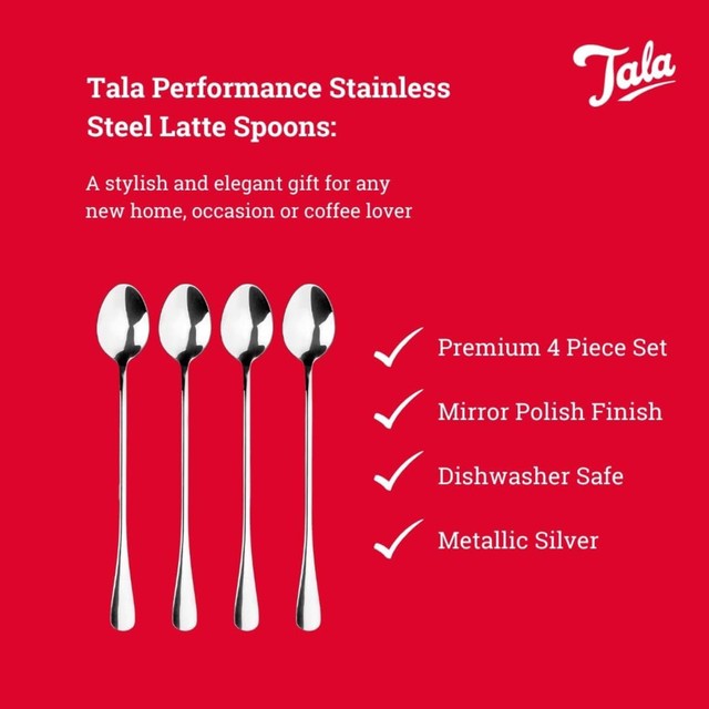 Tala Stainless Steel Latte Spoons Set of 4 (British brand)