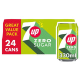 7up Zero Sugar Lemon Lime Soft Drink 24 x 330ml (British brand)