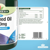 Natures Aid Vegetarian Flaxseed Oil 1000mg capsules, imported from the UK