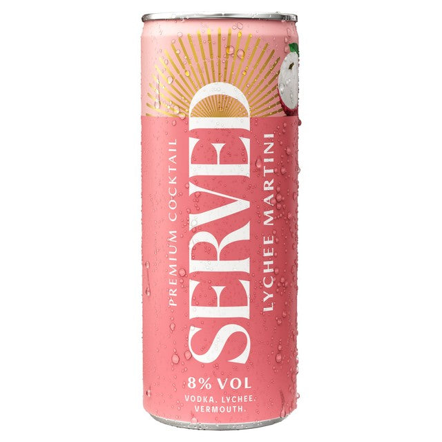 Served Lychee Martini cocktail can, UK version