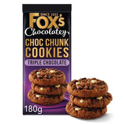 M&S Fox's Triple Chocolate Chunkie Cookies 180g- Buy online at McGrocer