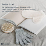 Hydrea London Bamboo Carbonised Exfoliating Shower Gloves, UK version