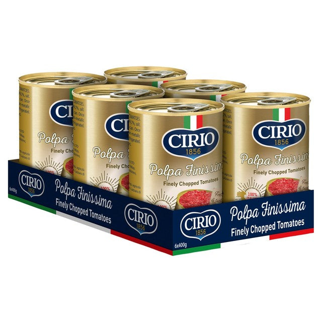 Cirio Polpa Finissima finely chopped Italian tomatoes 6 x 400g - British product