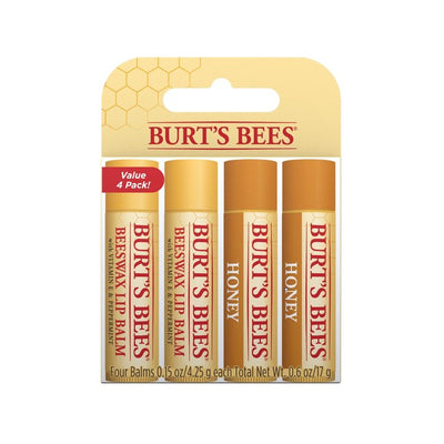 M&S Burt's Bees 100% Natural Moisturising Lip Balm Set, Original Beeswax & Honey 4 x 4.25g- Buy online at McGrocer