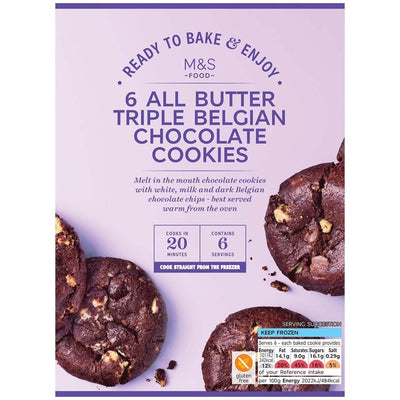 M&S All Butter Triple Belgian Chocolate Frozen Cookie Dough 300g