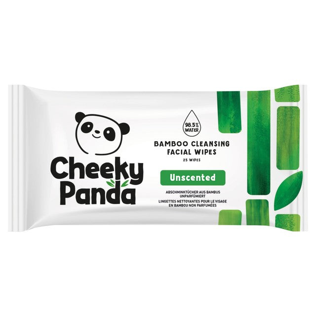 The Cheeky Panda facial wipes unscented 25 pack (British brand)