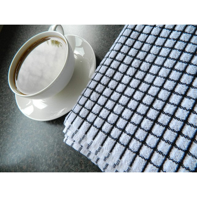 Samuel Lamont Poli-dri cotton tea towel in black, 70cm, imported from the UK