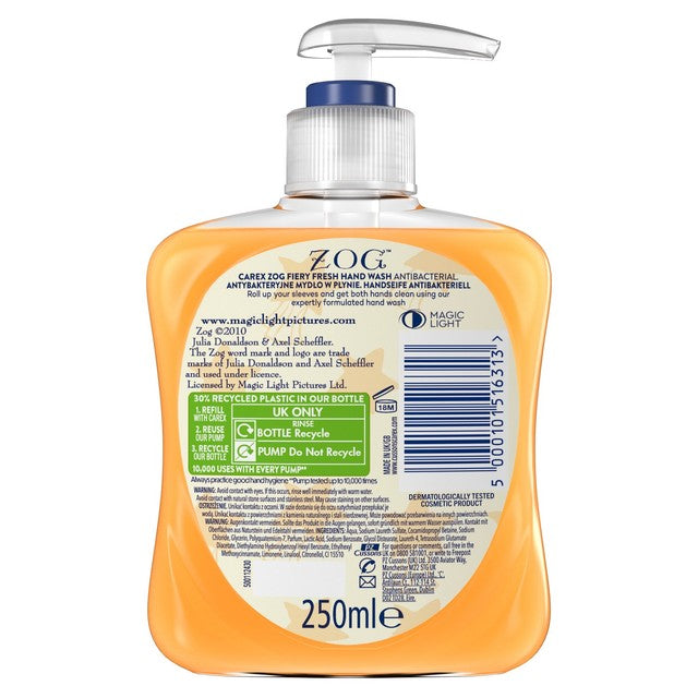 Carex ZOG Fiery Fresh antibacterial hand wash 250ml - British product