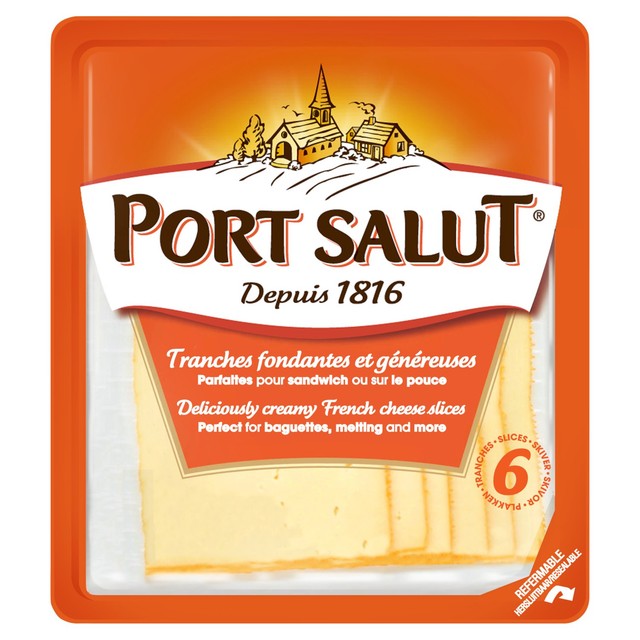 Port Salut French creamy cheese slices 120g, imported from the UK