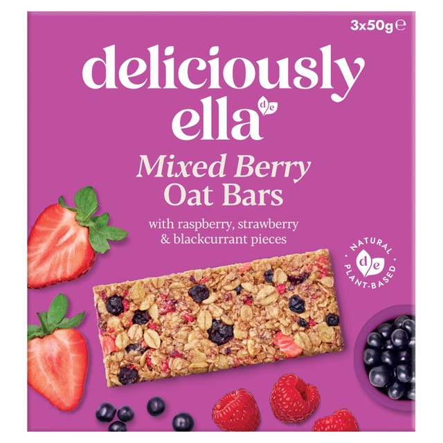 Deliciously Ella mixed berry oat bars 3 x 50g multipack - British product