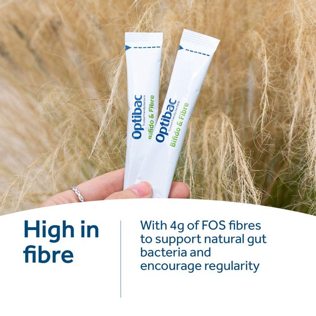 Optibac Bifido & Fibre probiotic supplement 10 sachets, imported from the UK