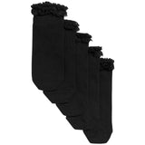 M&S girls frill trainer socks black 5 pack size 12-3, imported from the UK