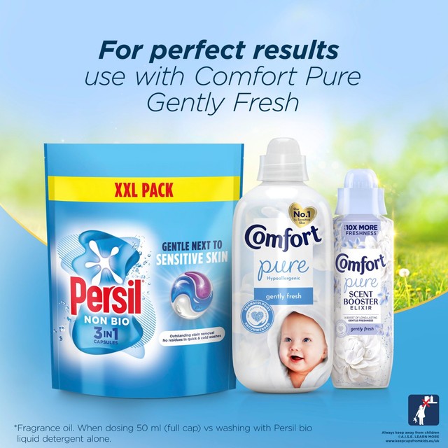 Persil Non Bio 3 in 1 laundry detergent capsules 48 washes, imported from the UK