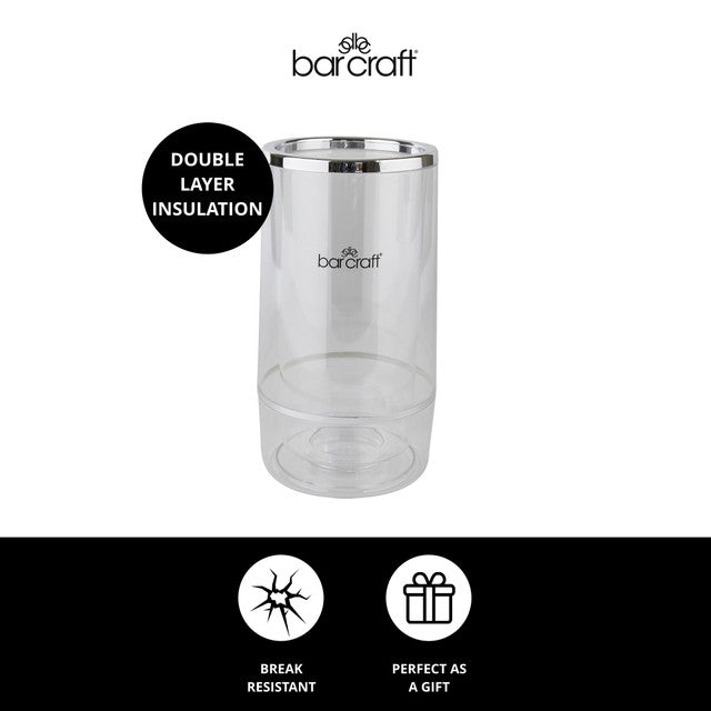 BarCraft Acrylic Double Walled Wine Cooler 23cm tall - British product