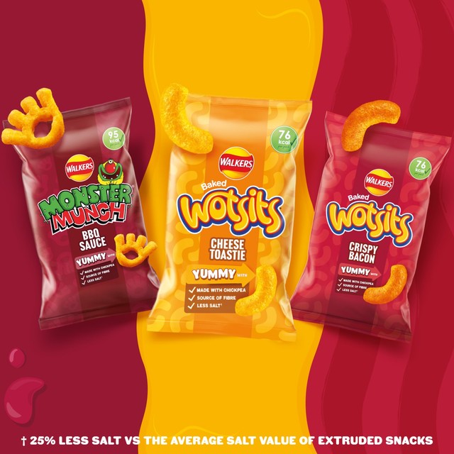 Wotsits Crispy Bacon chickpea crisps multipack 6 x 16g (British brand)