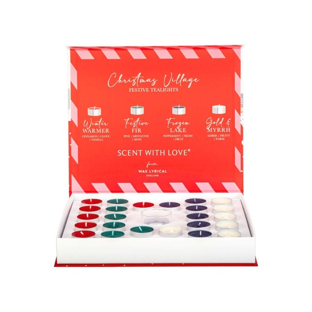 Wax Lyrical tea light giftset with glass holder 25 pack - British product