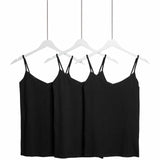 M&S women's cotton-rich strappy vests black 12, imported from the UK