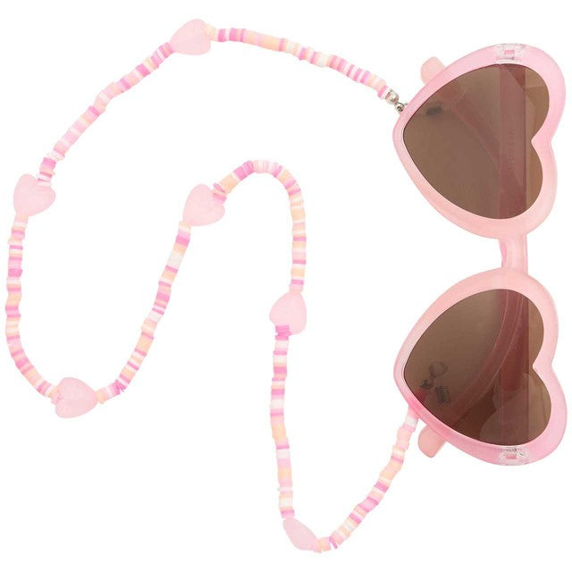 M&S heart-shaped sunglasses with chain M-L Pink Mix - British product