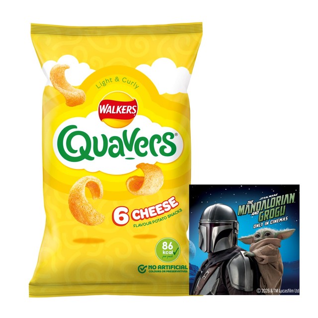 Walkers Quavers Cheese Snack 6 x 16g (British brand)