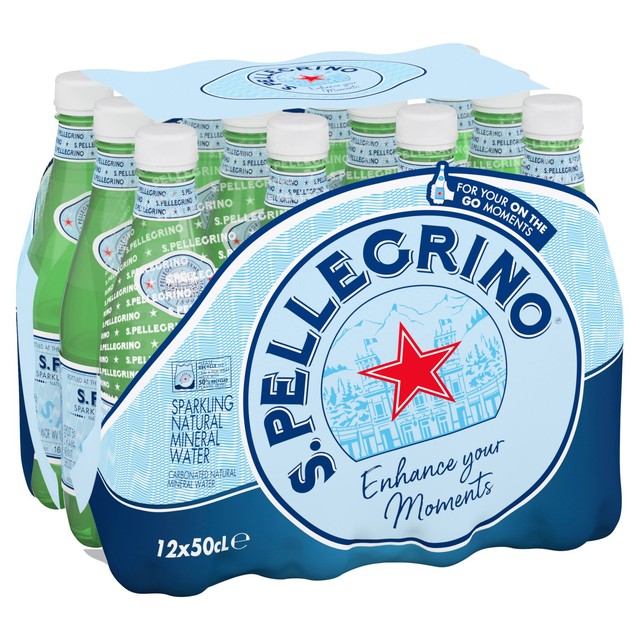 San Pellegrino sparkling mineral water 12 x 500ml bottles (British brand)