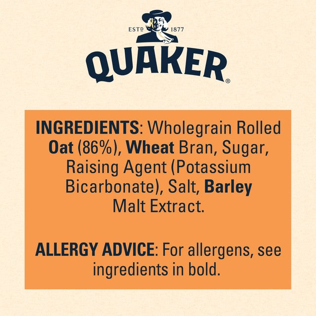 Quaker Original Oat Crisp Cereal 375g, imported from the UK