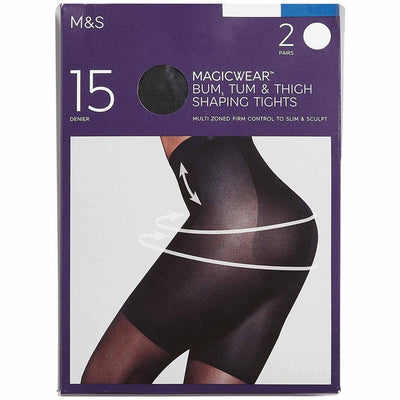 M&S M&S Magicwear 15 Denier Formende Strømpebukse Svart Ekstra Stor - Kjøp online hos McGrocer