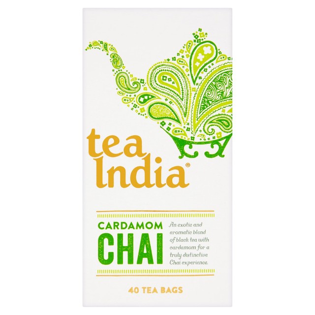 Tea India Cardamom Chai tea bags 40 count (British brand)