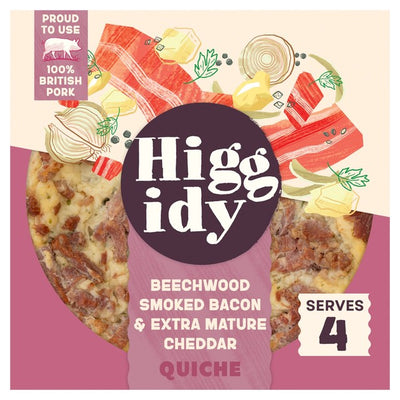 M&S Higgidy Beechwood Røkt Bacon & Moden Cheddar Quiche 400 g - Kjøp online hos McGrocer