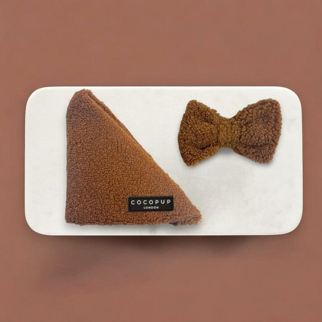 Cocopup London Teddy Paddington dog bandana and bow tie - British product