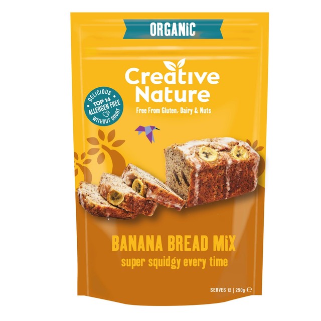 Creative Nature whole grain banana bread baking mix (British brand)
