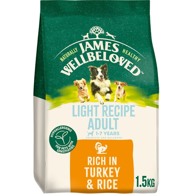 James Wellbeloved light dry dog food turkey rice - British product