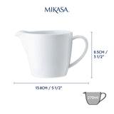 Mikasa Chalk Porcelain Jug 270ml, imported from the UK