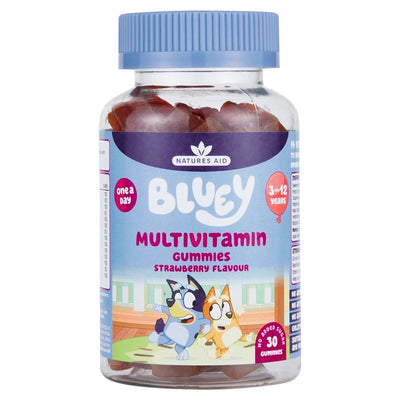 M&S Natures Aid Bluey Multivitamin Support Gummies Strawberry Flavour Children's Vitamin Gummies 30 Gummies- Buy online at McGrocer