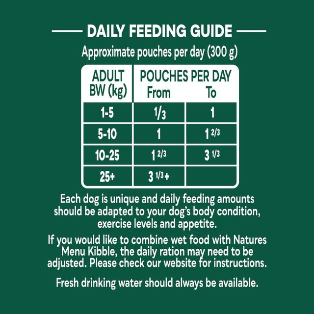 Natures Menu senior lamb with chicken, veg & rice dog food 8 x 300g pouches, imported from the UK
