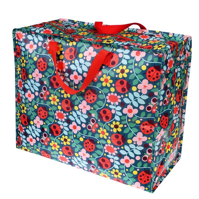 Rex International ladybirds & flowers jumbo storage bag, imported from the UK