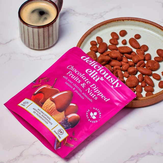 Deliciously Ella chocolate dipped fruits and nuts 90g - British product