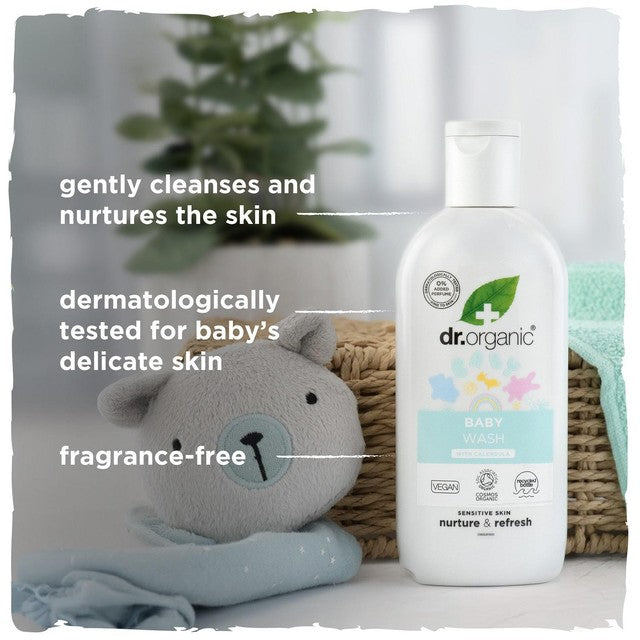 Dr Organic unfragranced baby body wash 250ml - British product