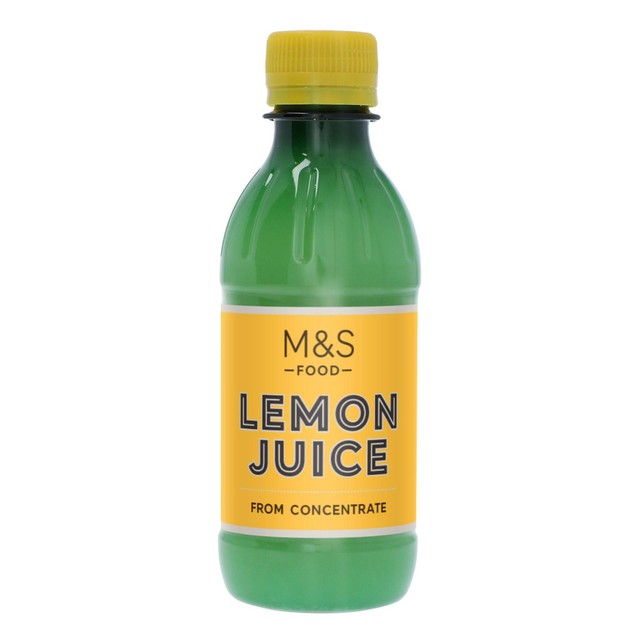 M&S lemon juice from concentrate 250ml, imported from the UK