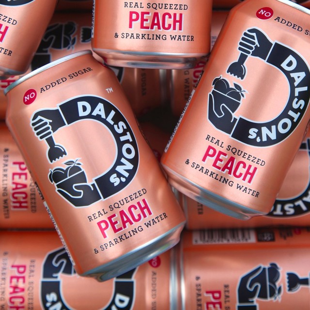 Dalston's sparkling peach drink 4 x 330ml - British product