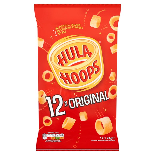 Hula Hoops Original Potato Rings Crisps 12 x 24g Multipack, UK version